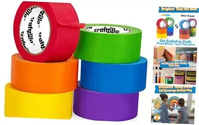  Colored Masking Tape – 6 Roll Multi Pack – 180 Feet X 1 Inch 10 Yards X 1 Inch • $20.39