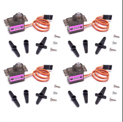 4 Piece Servo MG90S Mini Micro JR Plug Airplane Copter Ruderhorn 13g • £10.49