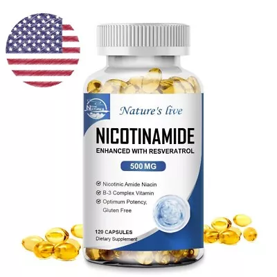 NATURE'S LIVE Nicotinamide Resveratrol 120 Capsules NAD Supplement • $13.20