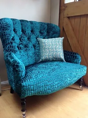 £1695 • Buy Hand Made Sofa Designers Guild Nabucco Turquoise Bampton Love Seat Uk