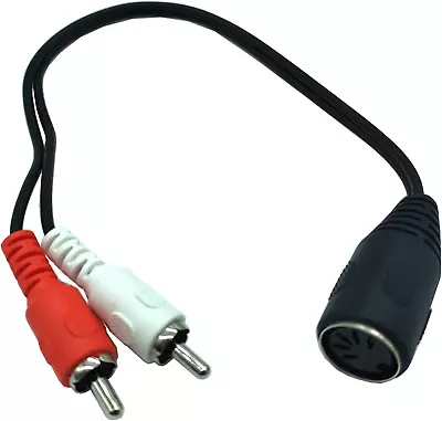 DIN 5 Pin To RCA Cable 1Ft/30Cm 5-Pin Din Female To 2 RCA Male Audio Adapter Ca • $15.57