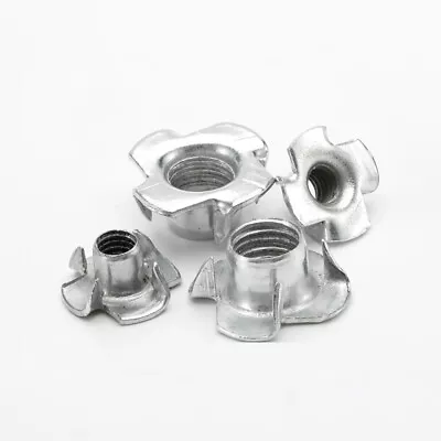 £1.50 • Buy M3 - M10 T Nuts Four Pronged Captive Tee Nut Zinc Plated For Wood Furniture