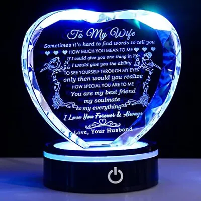 Gifts For Wife With Colorful LED Base I Love You Gifts For Her From Husband Best • $53.86