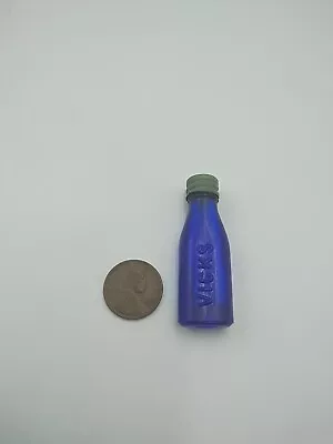 Antique 1920s Cobalt Blue Vicks Drops Sample Miniature Bottle With Cap  • $54.97