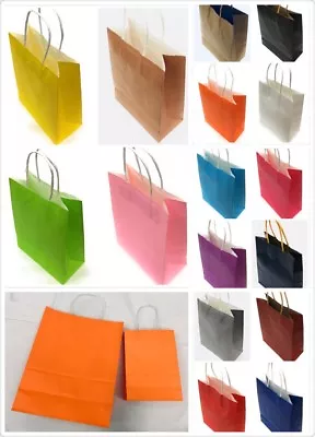£0.99 • Buy Party Bags - Kraft Paper Carrier Gift Loot Bag With Twisted Handle - Cheapest