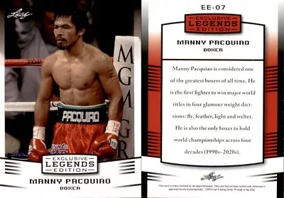 Manny Pacquiao 2022  Legends Edition  Boxing Card #ee-07 • $6.95