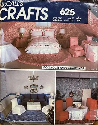 Vtg 70's McCall's Craft 625 Doll House & Furnishing Furniture Sewing Pattern U/C • $19.95