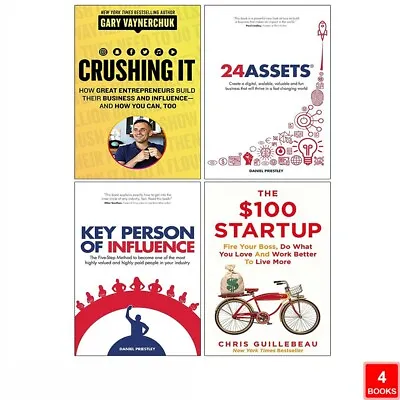 $47.55 • Buy Crushing It!, 24 Assets, Key Person Of Influence,$100 Startup 4 Books Set NEW