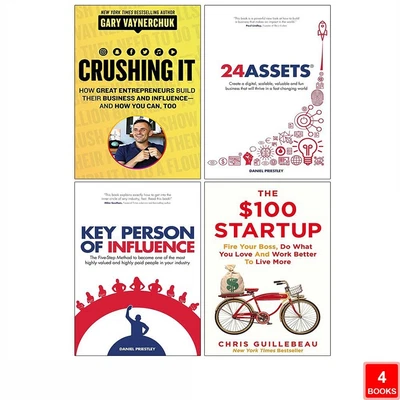 $47.55 • Buy Crushing It!, 24 Assets, Key Person Of Influence,$100 Startup 4 Books Set NEW