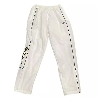 Reebok Mens Classic Style Lined Track Pants II - White - Medium • £6.99