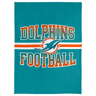 FOCO NFL Miami Dolphins Stripe Micro Raschel Plush Throw Blanket 45 X 60 • $27.50