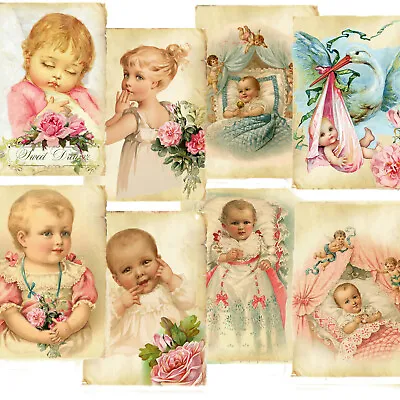 Vintage Card Toppers Victorian Babies ScrapbookingCard Making Tags Craft • £2.99