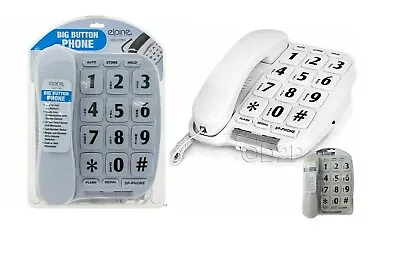 Big Button Landline Home Corded Telephone Large Jumbo Elderly Frail Desk Wall • £17.95