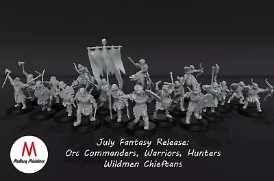 £8 • Buy 25/28m Fell Kingdom/Orc Commanders  Medbury Minis, D&D, Kings Of War, Wargaming