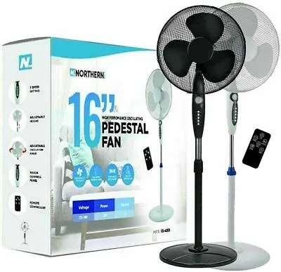£37.69 • Buy 16  Electric Oscillating Pedestal Air Cooling Fan With Remote Control Standing