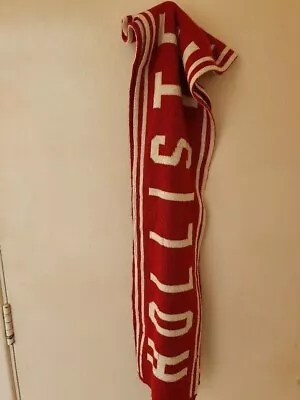 Hollister Red And White Long Scarf RARE SCARF V G C • £20