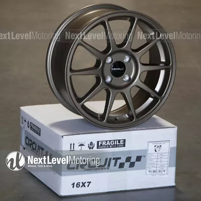 Circuit CP23 16×7 4-100 +35 Flat Bronze Wheels Fits Mazda Miata NA NB JDM Style • $549.99