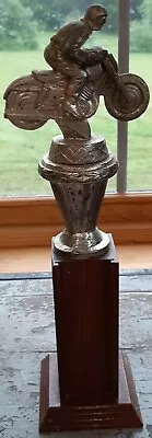 Vintage Motorcycle Racing Trophy Old Harley Indian Original 11  AMA Rider • $99.99