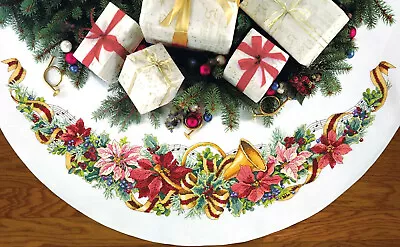 Cross Stitch Kit ~ Dimensions Holiday Harmony Christmas Tree Skirt #70-08939 • $56.99