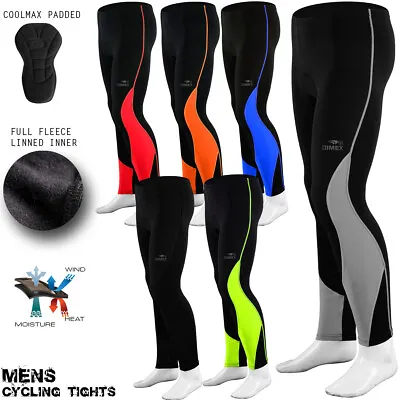  Mens Cycling Trousers Tights Padded Pants Cycle Long Legging Thermal Bottom • £15.99