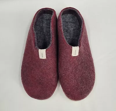 Baabuk Felted 100% Wool Slippers Mens 43 (US 10) Slip On Nepal Wine Red NEW • $40