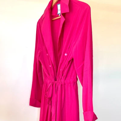 £33.85 • Buy NWOT Mummy Pack Hospital Birthing Nursing Robe Gown SZ M Pink Pockets Pregnancy