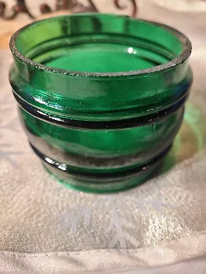 Vintage Nautical Green Navigation Ribbed Glass Light Lens 3-1/8 X 2-1/2 Inch • $25