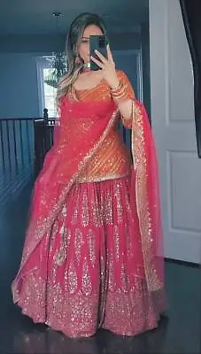 New Designer Lehenga Ready To Wear Top Indian Wedding Dress Bollywood Lehenga • $71.40