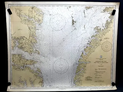 Vtg 1932 CHESAPEAKE BAY USCGS Nautical Depth Chart WOLF TRAP SMITH PT Map #4of5 • $64.99