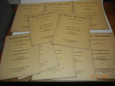 1941 Precision Measurement In The Metal Working Industry Machinist Booklets • $39.99