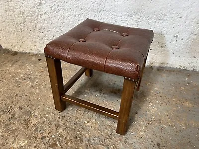£18 • Buy Vintage Square Leather Top Foot Stool