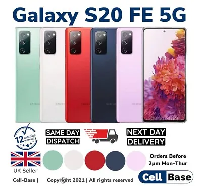 NEW Samsung Galaxy S20 FE 5G 128GB All Colour Smartphone WITH BOX Re- SEALED • £209.99