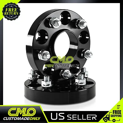 Hubcentric Black Wheel Spacers 5x4.75 5x120.7 70.3 Cb 12x1.5 25mm 1 Inch • $44.95