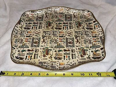 Vintage 1960s Alfred E. Knobler Pressed Paper Mache Serving Tray 12x14 Inch • $20