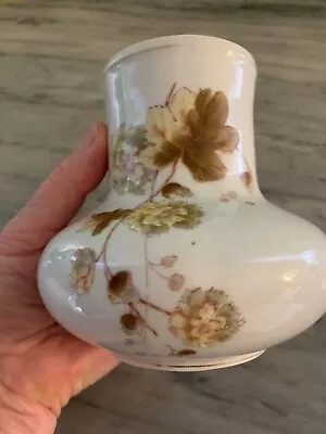 Squat Vase Marked Leonard Vienna Hand Painted Floral • $30