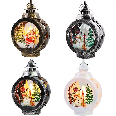 Christmas Luminous Candlestick Light Pendant Wind Lantern Table Fireplace Decor • $12.98