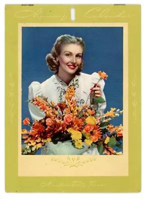 Vintage 1943 Calendar HW Nelson Tonasket Washington Flowers • $49.99