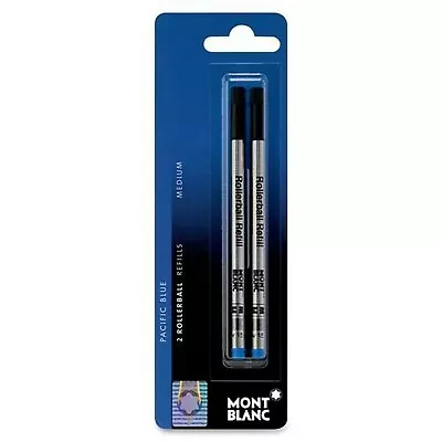 Mont Blanc Rollerball Pen Refill Med Pt 2/PK Blue (MNB107878) • $39.99