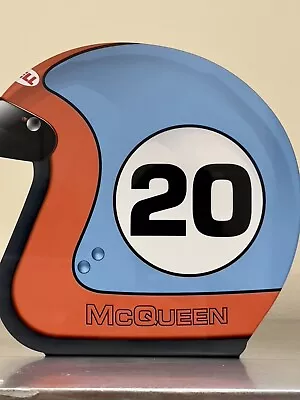 $49.99 • Buy Steve Mcqueen RACING Open Face Helmet Style Sign Lemans Daytona F1
