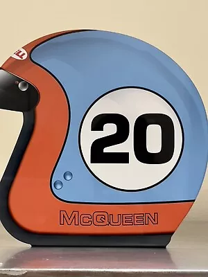 Steve Mcqueen RACING Open Face Helmet Style Sign Lemans Daytona F1 • $49.99