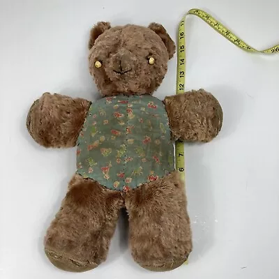 Vintage Teddy Bear Button Eyes Brown Stuffed Animal Toy Very Worn Poor Condition • $0.99