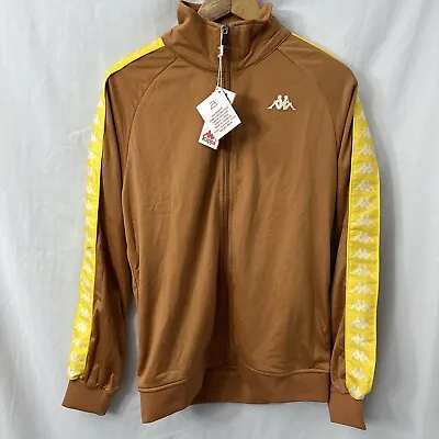 Kappa Banda Anniston Full Zip Track Jacket Mens Medium Brown Yellow White • $51.87