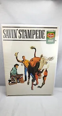 Vintage Food Poster Del Monte Roundup 1965 Savin' Stampede Cowboy Branding Ex. • $75.75