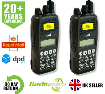 TAIT TP8140-C000 BAND 3 174-225MHZ 5 WATT IP67 WALKE-TALKIE TWO WAY RADIO X 2 • £395