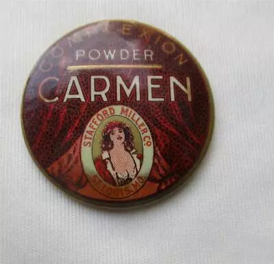 Vintage Celluloid Advertising Pocket Mirror - Carmen Complexion Powder • $5.50