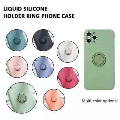 Candy Colors Liquid Silicone Ring Stand Holder Case For IPhone • $7.99