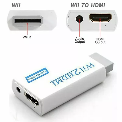 Nintendo Wii To HDMI Converter Adapter Audio Video Cable RCA Lead - *NEW MODEL* • £3.69
