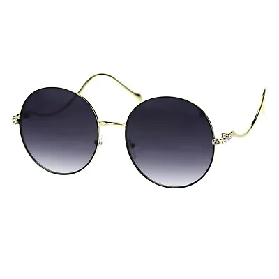 $11.95 • Buy Womens Round Circle Rhinestones Sunglasses Curved Temples UV 400