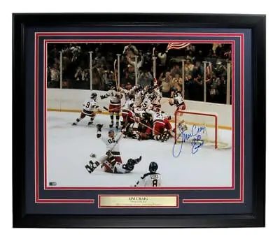 Jim Craig Auto/Insc USA Hockey 1980 Miracle On Ice 16x20 Photo Framed AI 185397 • $249