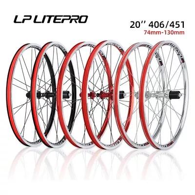 $254.15 • Buy 20inch Folding Bicycle Wheelset V Brake Rim 74-130mm 406/451 Bike Wheel Set